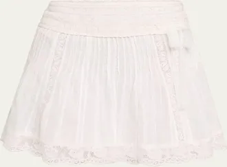 LoveShackFancy Solena Cotton Victorian Mini Skirt