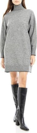 Max Studio Long Sleeve Turtleneck Dress in Charcoal/Black at Nordstrom Rack, Size X-Large