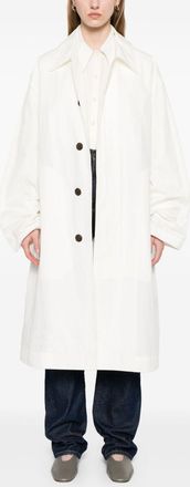 STUDIO NICHOLSON Womens Nylon And Cotton Blend Coat - White - Size Small