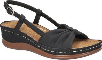 Easy Street Jupiter Slingback Platform Wedge Sandal in Black at Nordstrom, Size 8