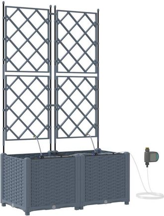 vidaXL Jardineras Gris Claro 80 X 40 X 142 Cm Acero Vidaxl