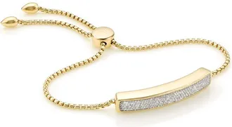 Monica Vinader Baja Diamond Bracelet, Gold Vermeil on Silver