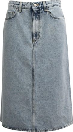 Toteme Denim Midi Skirt in Blue Cotton