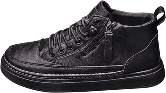 Generic Mens Shoes With Zipper Sports Hiking Shoes Travel Shoes Comfortable Leather Shoes For Men Classic Breathable Slip On Shoes Smart Formal Boot Shoes Res