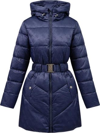 Guess Imma Logo Midi - Dames - Dons jassen - Blauw - L - Leer - Jassen