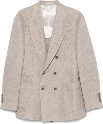 Brunello Cucinelli Blazer met dubbele rij knopen - Beige