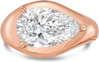 Diana M. Jewels 18KT ROSE GOLD LAB GROWN PEAR SHAPE DIAMOND FASHION RING WEIGHING 10.00 CTS TW