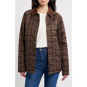 Thread & Supply Stretch Cotton Twill Chore Coat in Brown Plaid at Nordstrom, Size X-Large