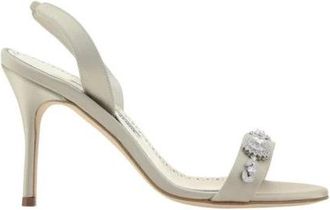 Manolo Blahnik Lamisan Sandalen - Dames - Sandalen met hakken - Beige - 36 EU - Leer - Schoenen