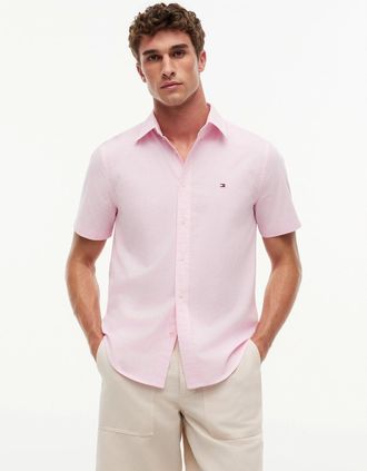 Tommy Hilfiger Mens Tommy Hilfiger Flex Poplin Gingham Mens Shirt - Classic Pink/Check - Size: 38/Regular