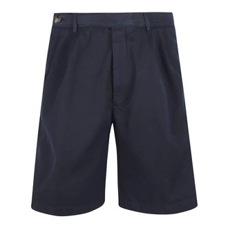 Brunello Cucinelli Brunello Cucinelli, Casual Shorts, male, Blue, Size: 2XL Tailored Woven Cotton Bermuda Shorts
