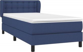 vidaXL Cama Box Spring Con Colch&oacute;n Tela Azul 80x200 Cm Vidaxl