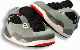 Generic Warm Plush Sneaker Slippers, Trendy Anti-Slip Furry Soft House Shoes Fluffy Unisex Home Slides One Size Fits Most Indoor Outdoor (Grey)