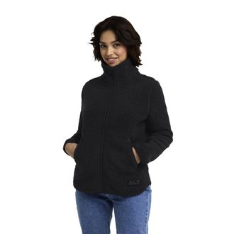 Jack Wolfskin Fleecejacke JACK WOLFSKIN HIGH CURL JKT W, Damen, Gr. XXL, schwarz, Obermaterial: 100% Polyester, normal, Jacken Fleecejacke, w&auml;rmend und windabweisen