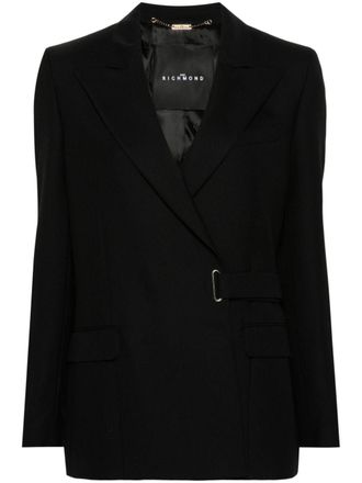 John Richmond wool buckle blazer - women - Virgin Wool - 44 - Black