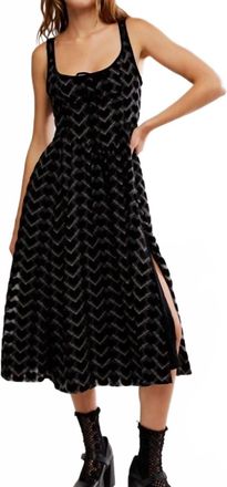 Free People Freya Heart Midi Dress In Charcoal Combo