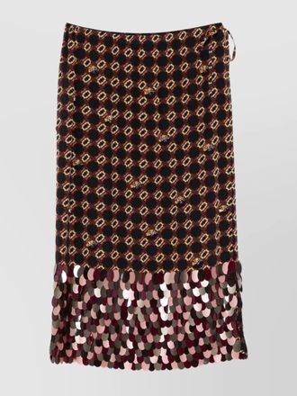 Dries Van Noten silk embroidered wrap midi skirt