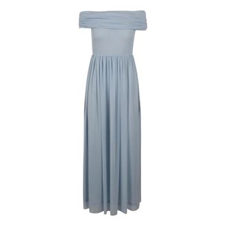 Rotate Off-shoulder Lange Jurk - Dames - Avondkleed - Blauw - XL - Kleedjes
