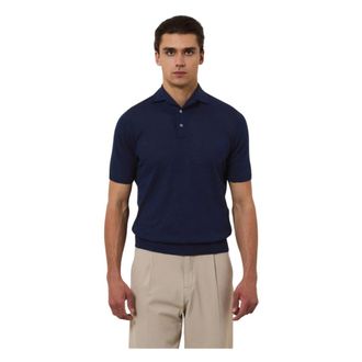 FILIPPO DE LAURENTIIS Polo Shirts, male, Blue, Size: 3XL Crepe Cotton Polo