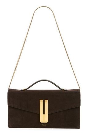 DeMellier Vancouver Leather Clutch in Dark Chocolate at Nordstrom