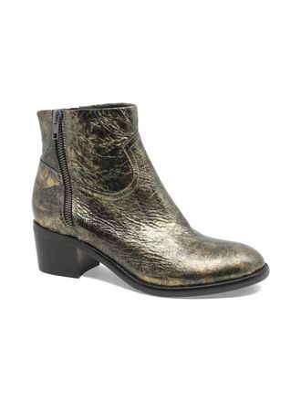 Django & Juliette Womens Rarla Ankle Boots In Black Gold Distressed Leather
