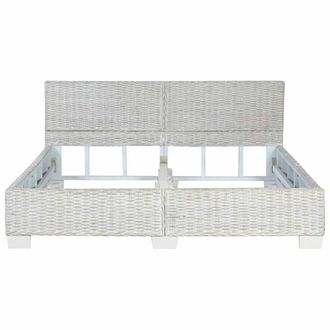 Berkfield Home Comfortable Bed Frame Grey Natural Rattan 160x200 cm