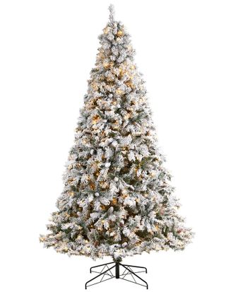 Nearly Natural 9Ft Flocked White River Mountain Pine Artificial Christmas Tree