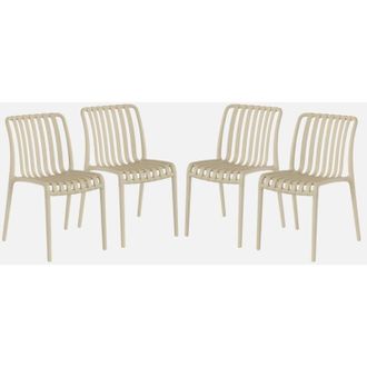 Sweeek Set 4 sedie da giardino impilabili in plastica