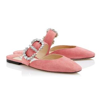 Jimmy Choo London Candyfloss Suede Gee Flats Size 37.5