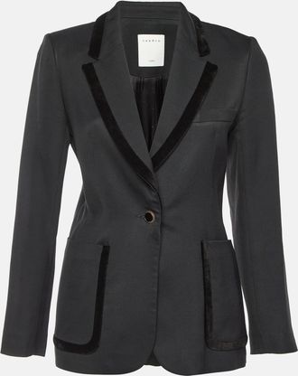 Sandro Black Gabardine Tailored Jacket