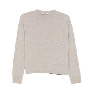 Max Mara Round-neck Knitwear, female, Beige, Size: XL Maglia Nebbie