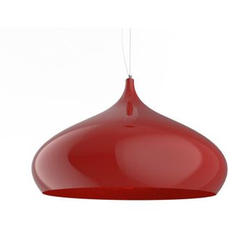 Lumicom Calice Sospensione, 1X E27, max 42W, metallo, rosso lucido, D.60cm - Lumicom