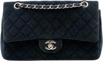 Chanel Borsa a spalla Pre-owned Vintage Quilted Velvet Double Flap - - Pre-owned - Donna - Blu - ONE SIZE