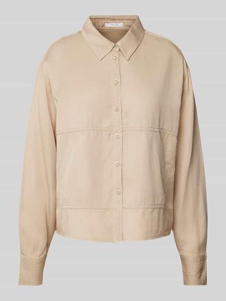 OPUS Relaxed Fit Hemdbluse mit Eingrifftaschen Modell Fjuri in Sand, Gr&ouml;&szlig;e 34