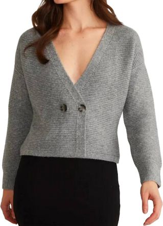 525 america Quinn: Double Breasted Sweater In Smoke Grey