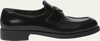 Prada Leather Slip-On Loafers