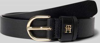 Tommy Hilfiger Ledergürtel mit Logo-Applikation in Black, Größe 100