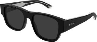 Gucci Square Zonnebrillen - Heren - Zonnebrillen - Zwart - 54 MM - Accessoires