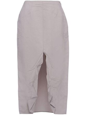 Prada paper-based midi skirt - Grey