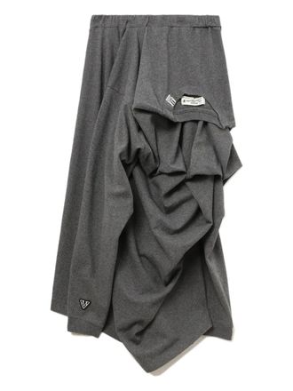 Miharayasuhiro draped asymmetrical skirt - women - Cotton - 38 - Grey