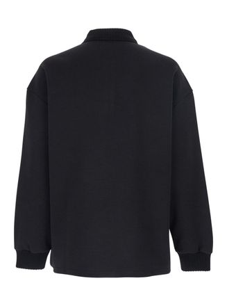 Amiri Logo-Embroidered Polo-Neck Sweatshirt - Black