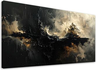 Feeby Impresi&oacute;n De Imagen, Abstracci&oacute;n Oscura En Tonos Beige, 120x60