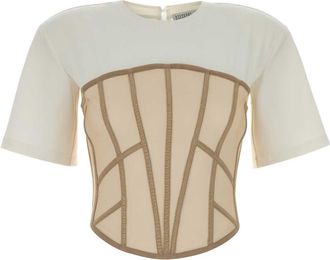 Giuseppe Di Morabito Two Tone Stretch Jersey And Mesh T Shirt