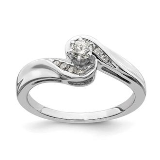 Diamond2Deal 14k White Gold Lab Grown Diamond Engagement Ring 1/4Ct Clarity- VS Color- G-H