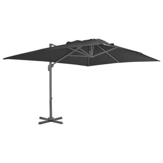 Berkfield Home Cantilever Umbrella with Aluminium Pole 400x300 cm Anthracite in Black