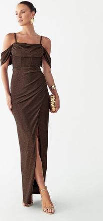 BWLDR Amie Maxi Dress in Rose Gold at Nordstrom, Size 10