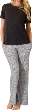 Felina Super Soft Knit Lounge Set In Black Sunburst