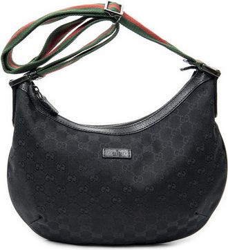 Gucci Web Halfmoon Messenger Schoudertas
