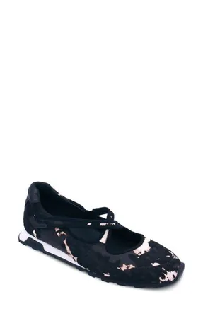 Ash Kore Mary Jane Genuine Calf Hair Flat in Black Edgy at Nordstrom, Size 11Us