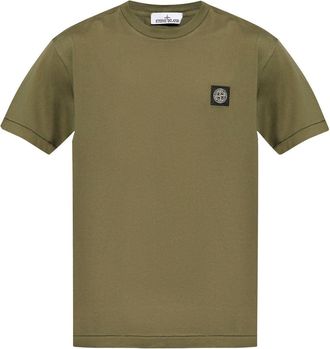 Stone Island Compass-appliqu&eacute; cotton T-shirt - men - Cotton - XXXL - Green
